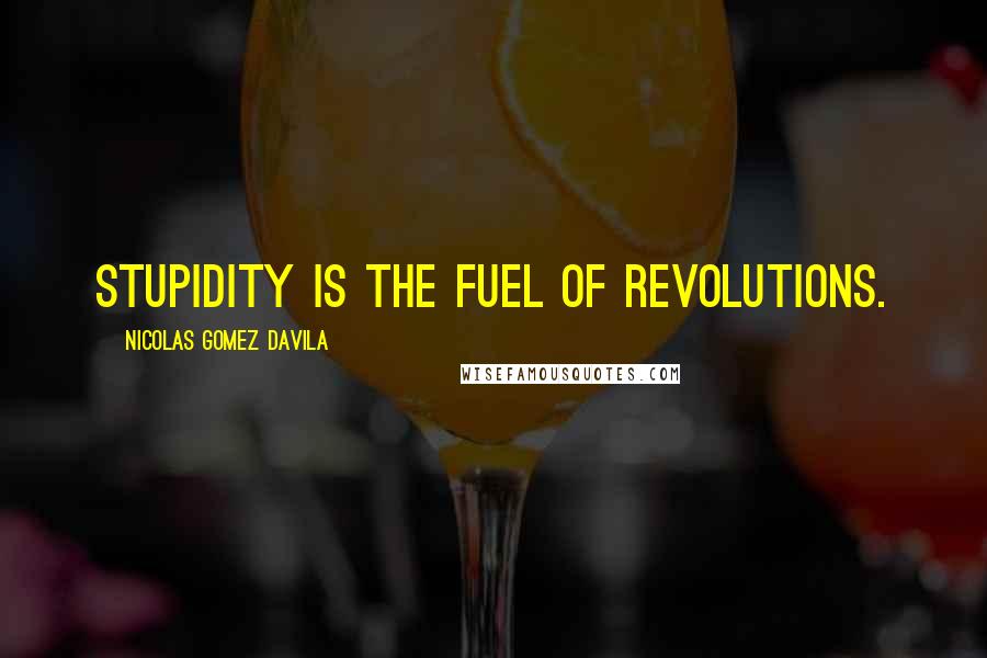 Nicolas Gomez Davila Quotes: Stupidity is the fuel of revolutions.