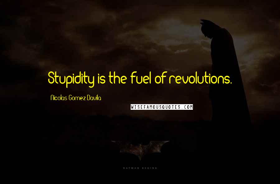 Nicolas Gomez Davila Quotes: Stupidity is the fuel of revolutions.