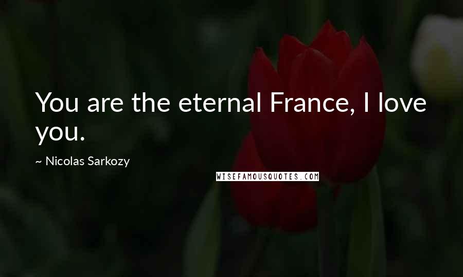 Nicolas Sarkozy Quotes: You are the eternal France, I love you.