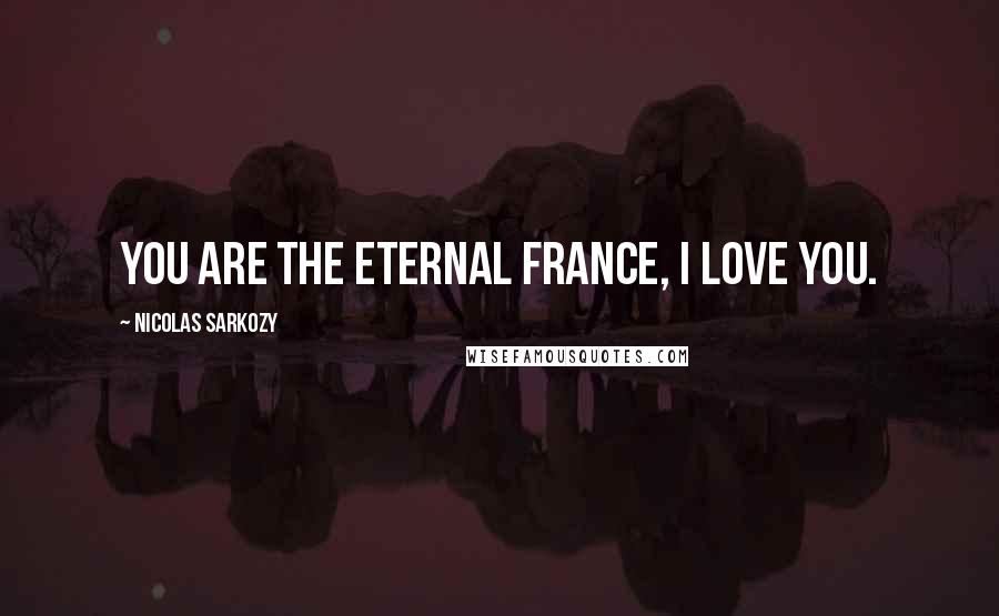 Nicolas Sarkozy Quotes: You are the eternal France, I love you.