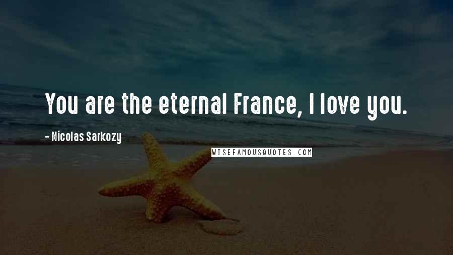 Nicolas Sarkozy Quotes: You are the eternal France, I love you.