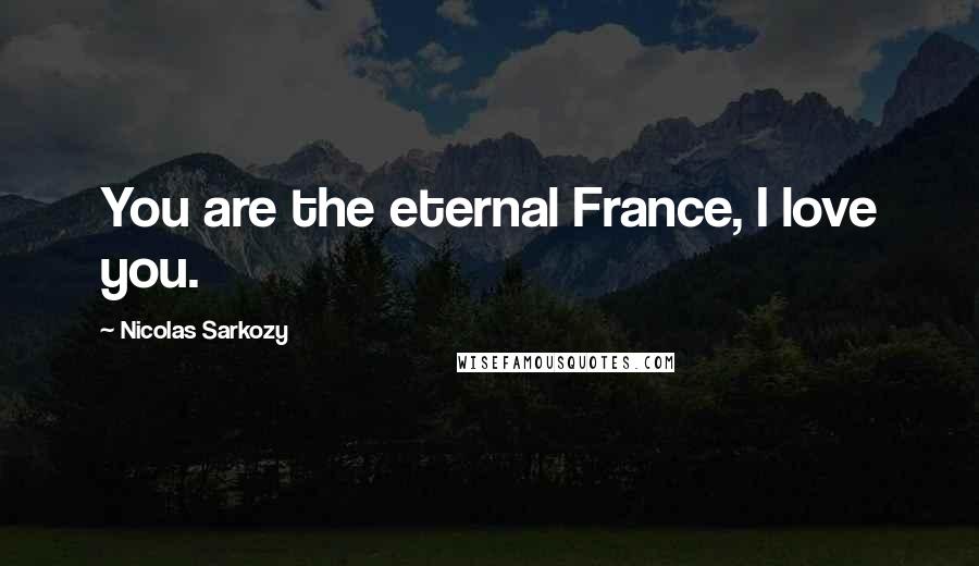 Nicolas Sarkozy Quotes: You are the eternal France, I love you.