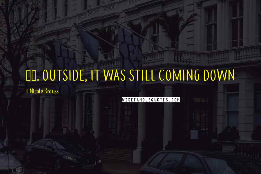 Nicole Krauss Quotes: 23. OUTSIDE, IT WAS STILL COMING DOWN