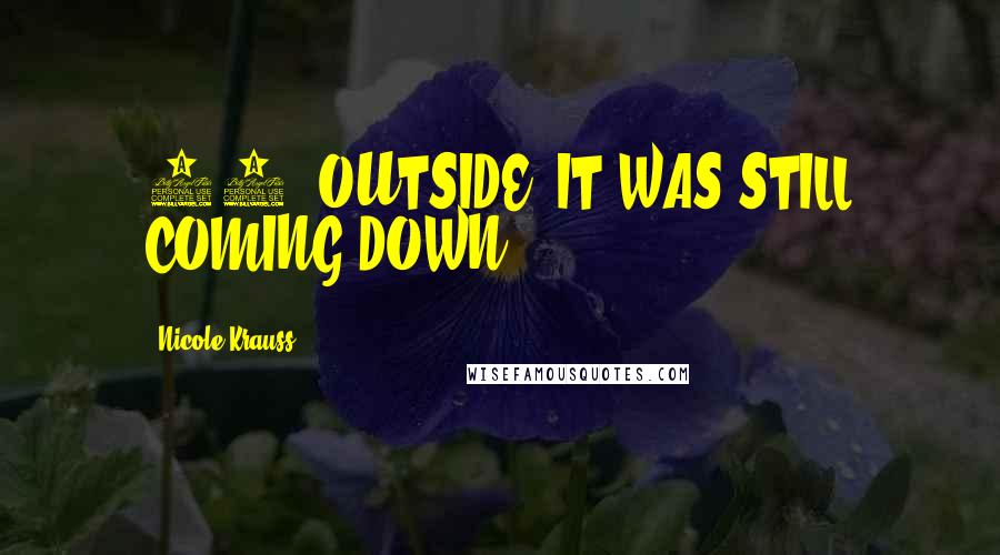 Nicole Krauss Quotes: 23. OUTSIDE, IT WAS STILL COMING DOWN