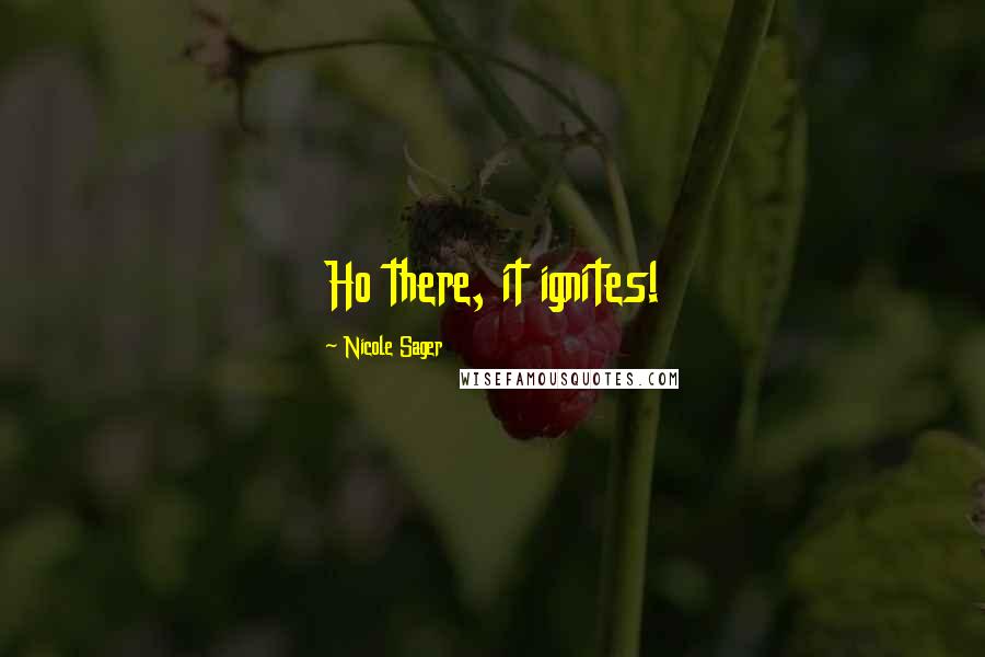 Nicole Sager Quotes: Ho there, it ignites!