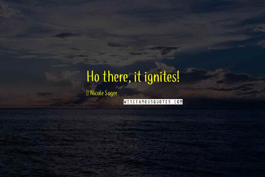 Nicole Sager Quotes: Ho there, it ignites!