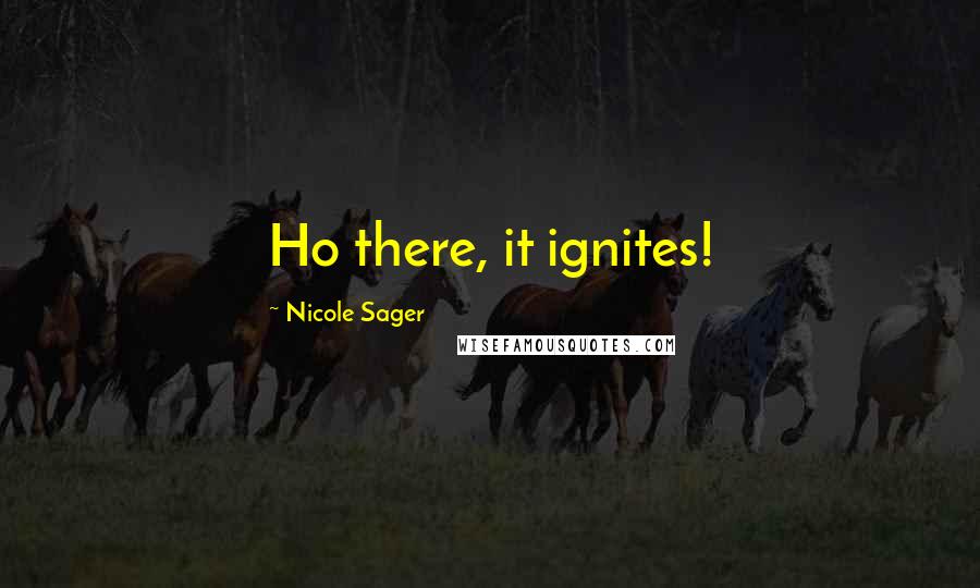 Nicole Sager Quotes: Ho there, it ignites!