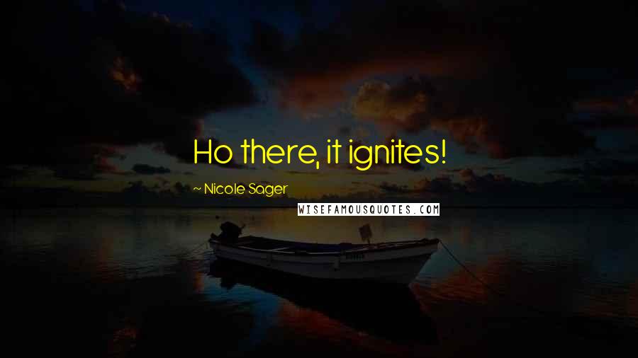 Nicole Sager Quotes: Ho there, it ignites!