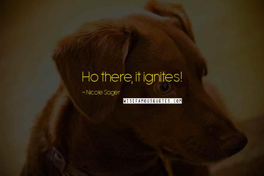 Nicole Sager Quotes: Ho there, it ignites!