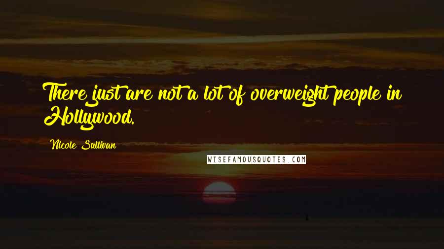 Nicole Sullivan Quotes: There just are not a lot of overweight people in Hollywood.