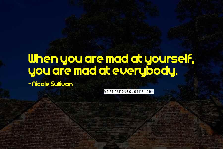 Nicole Sullivan Quotes: When you are mad at yourself, you are mad at everybody.