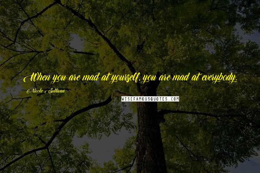 Nicole Sullivan Quotes: When you are mad at yourself, you are mad at everybody.