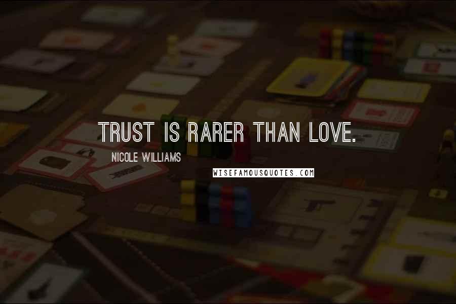 Nicole Williams Quotes: Trust is rarer than Love.