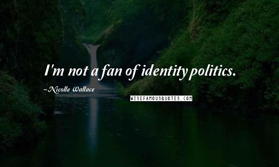 Nicolle Wallace Quotes: I'm not a fan of identity politics.