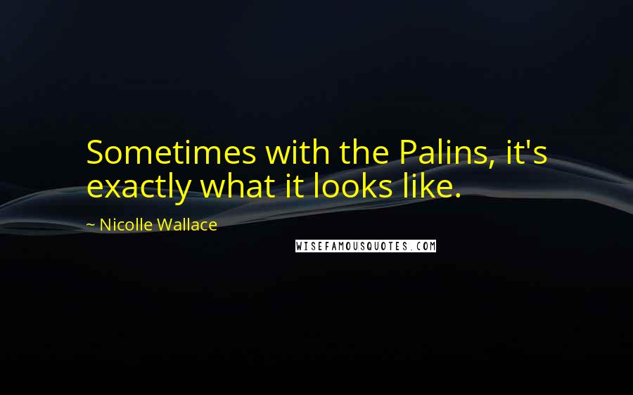 Nicolle Wallace Quotes: Sometimes with the Palins, it's exactly what it looks like.