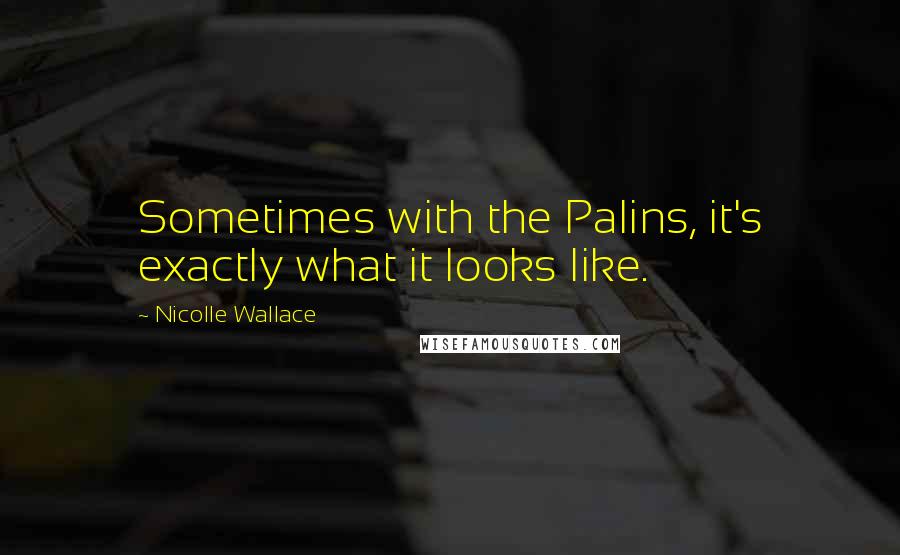 Nicolle Wallace Quotes: Sometimes with the Palins, it's exactly what it looks like.