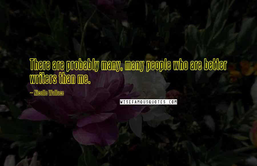 Nicolle Wallace Quotes: There are probably many, many people who are better writers than me.