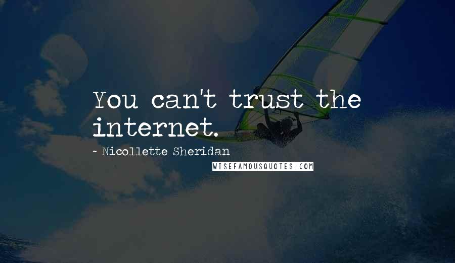 Nicollette Sheridan Quotes: You can't trust the internet.