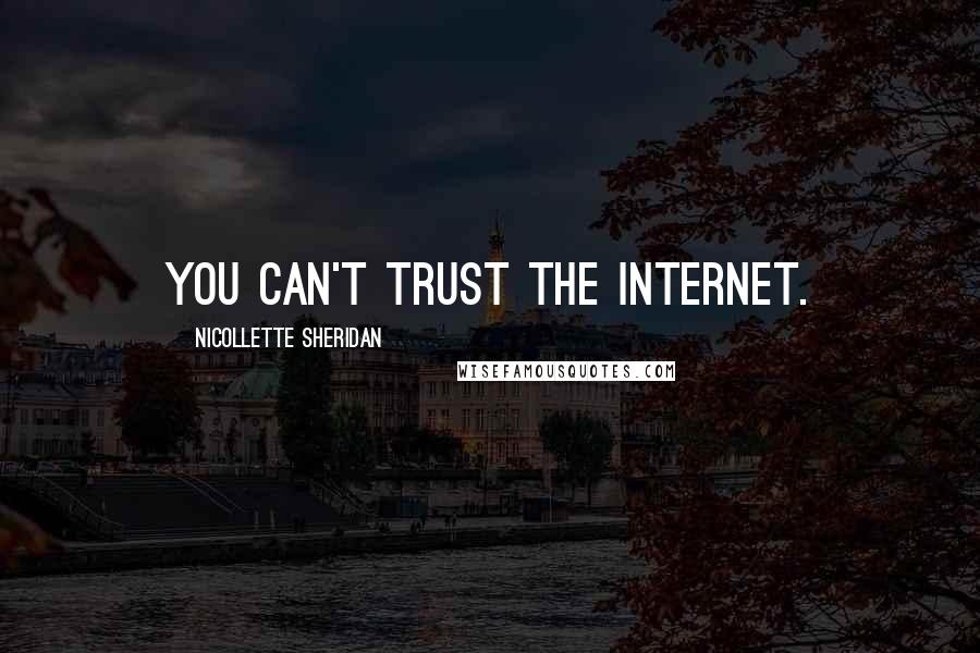 Nicollette Sheridan Quotes: You can't trust the internet.