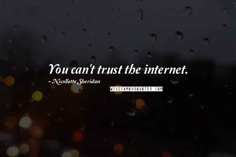 Nicollette Sheridan Quotes: You can't trust the internet.