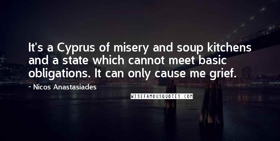 Nicos Anastasiades Quotes: It's a Cyprus of misery and soup kitchens and a state which cannot meet basic obligations. It can only cause me grief.