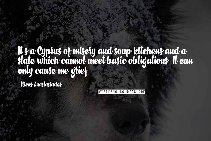 Nicos Anastasiades Quotes: It's a Cyprus of misery and soup kitchens and a state which cannot meet basic obligations. It can only cause me grief.