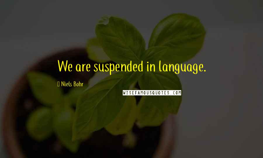 Niels Bohr Quotes: We are suspended in language.