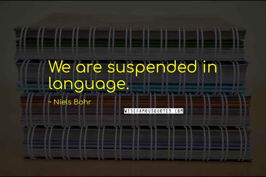 Niels Bohr Quotes: We are suspended in language.