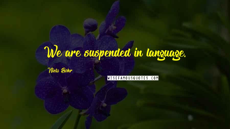 Niels Bohr Quotes: We are suspended in language.