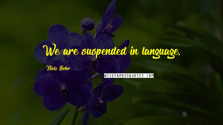 Niels Bohr Quotes: We are suspended in language.