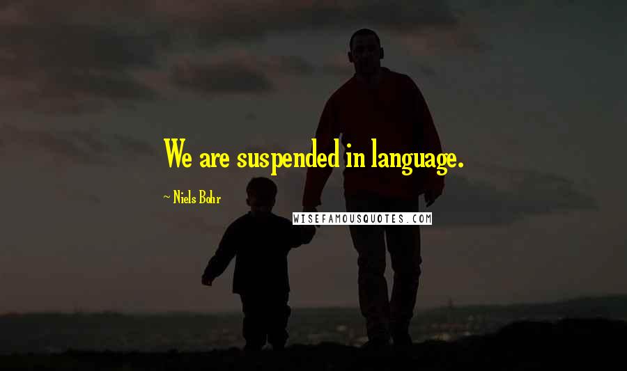 Niels Bohr Quotes: We are suspended in language.