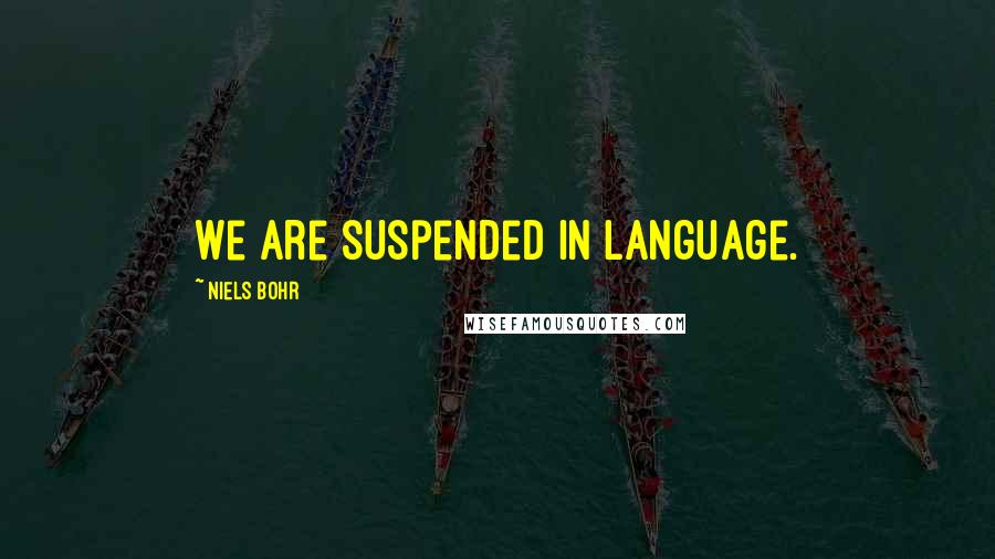 Niels Bohr Quotes: We are suspended in language.