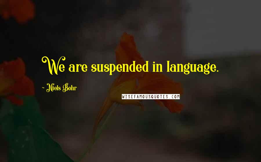 Niels Bohr Quotes: We are suspended in language.