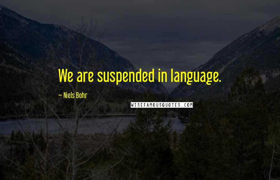 Niels Bohr Quotes: We are suspended in language.