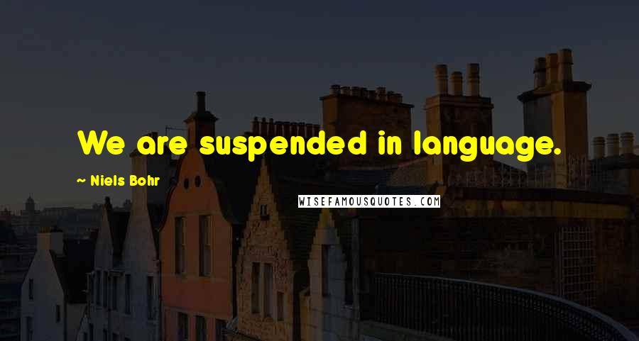 Niels Bohr Quotes: We are suspended in language.