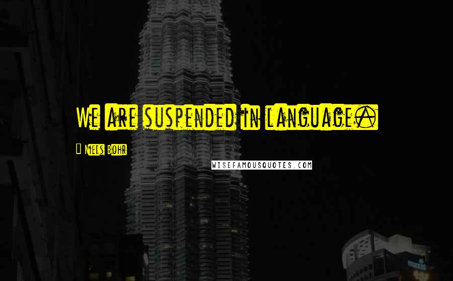 Niels Bohr Quotes: We are suspended in language.