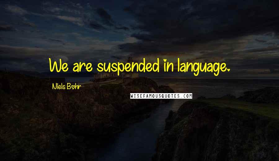 Niels Bohr Quotes: We are suspended in language.