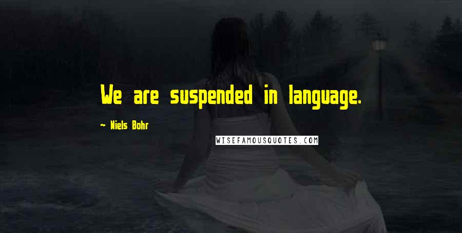 Niels Bohr Quotes: We are suspended in language.