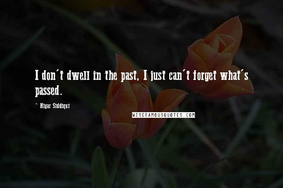 Nigar Siddiqui Quotes: I don't dwell in the past, I just can't forget what's passed.