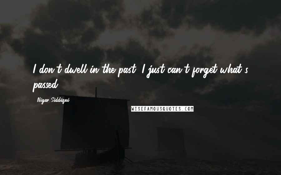 Nigar Siddiqui Quotes: I don't dwell in the past, I just can't forget what's passed.