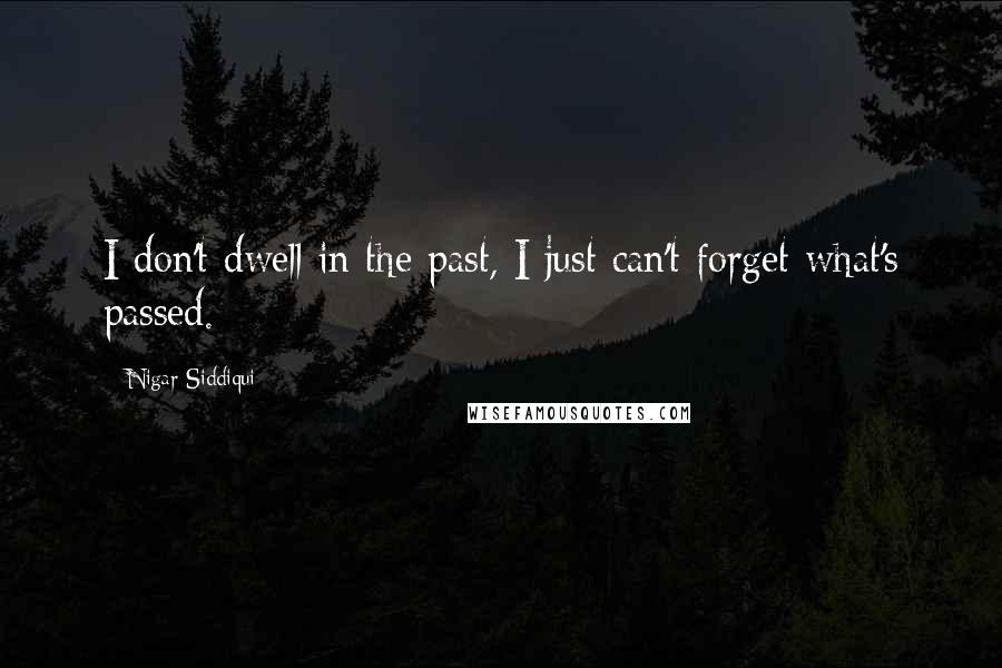 Nigar Siddiqui Quotes: I don't dwell in the past, I just can't forget what's passed.