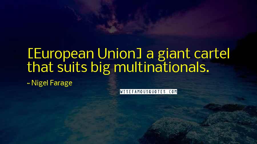 Nigel Farage Quotes: [European Union] a giant cartel that suits big multinationals.