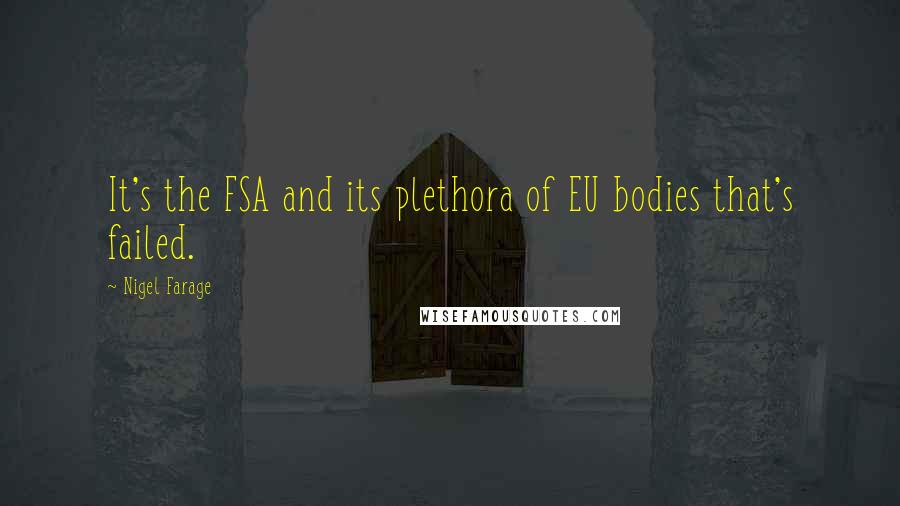 Nigel Farage Quotes: It's the FSA and its plethora of EU bodies that's failed.