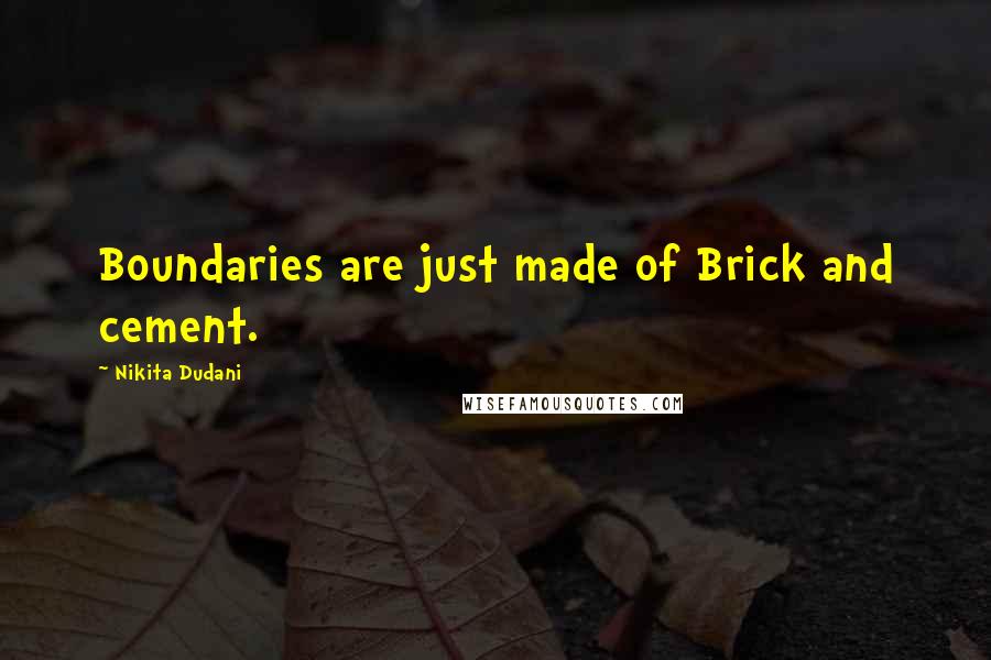 Nikita Dudani Quotes: Boundaries are just made of Brick and cement.