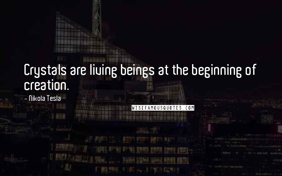 Nikola Tesla Quotes: Crystals are living beings at the beginning of creation.