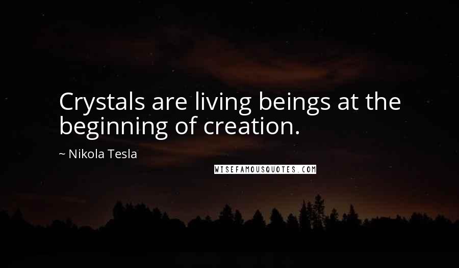 Nikola Tesla Quotes: Crystals are living beings at the beginning of creation.