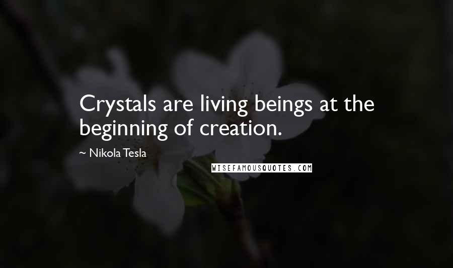 Nikola Tesla Quotes: Crystals are living beings at the beginning of creation.