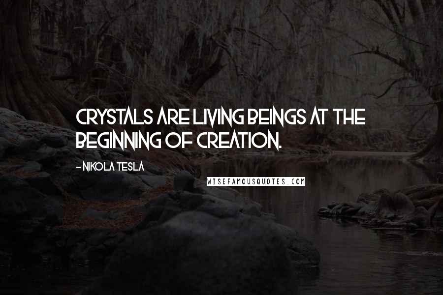 Nikola Tesla Quotes: Crystals are living beings at the beginning of creation.