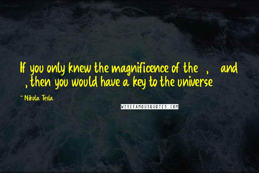 Nikola Tesla Quotes: If you only knew the magnificence of the 3, 6 and 9, then you would have a key to the universe