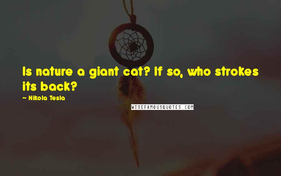 Nikola Tesla Quotes: Is nature a giant cat? If so, who strokes its back?